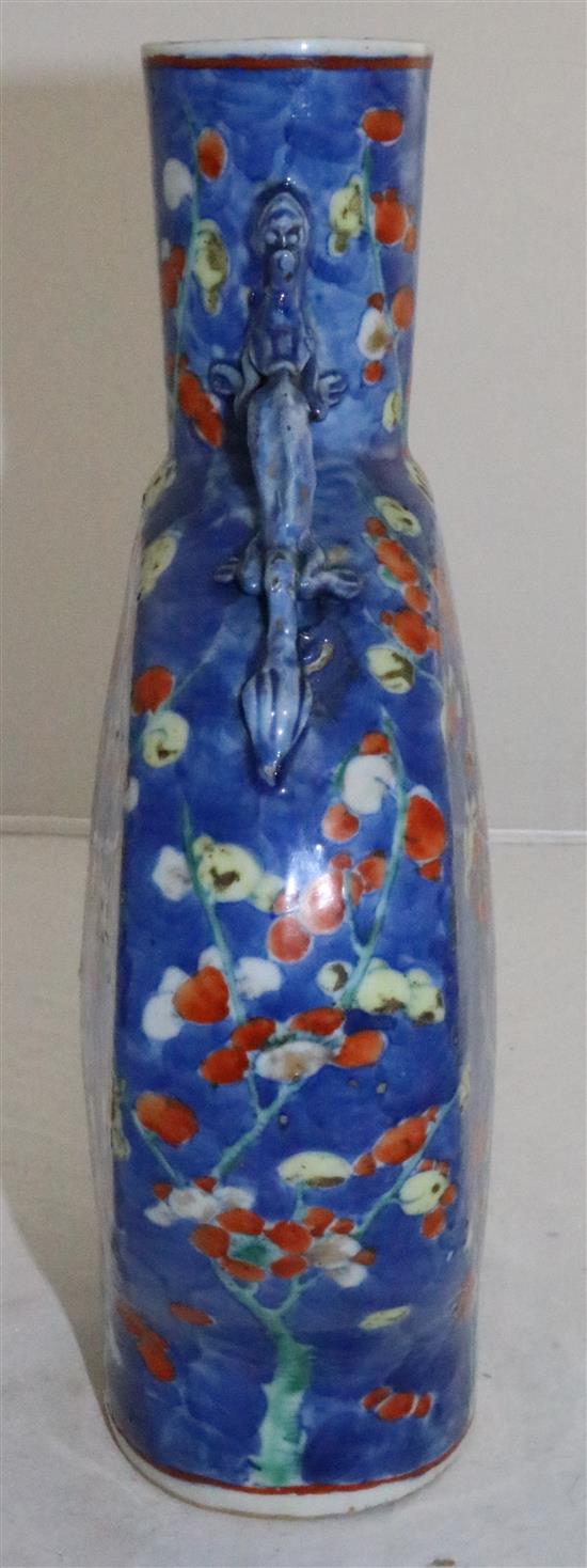 A Chinese enamelled blue and white moon flask, 19th century, 30.5cm